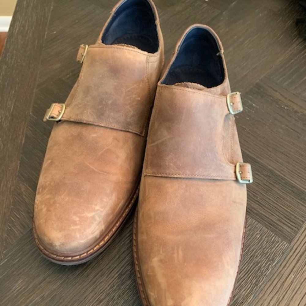Cole Haan Distressed Leather Double Monstrap 12